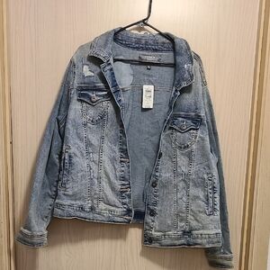 Torrid Light Blue Destressed Denim Jacket